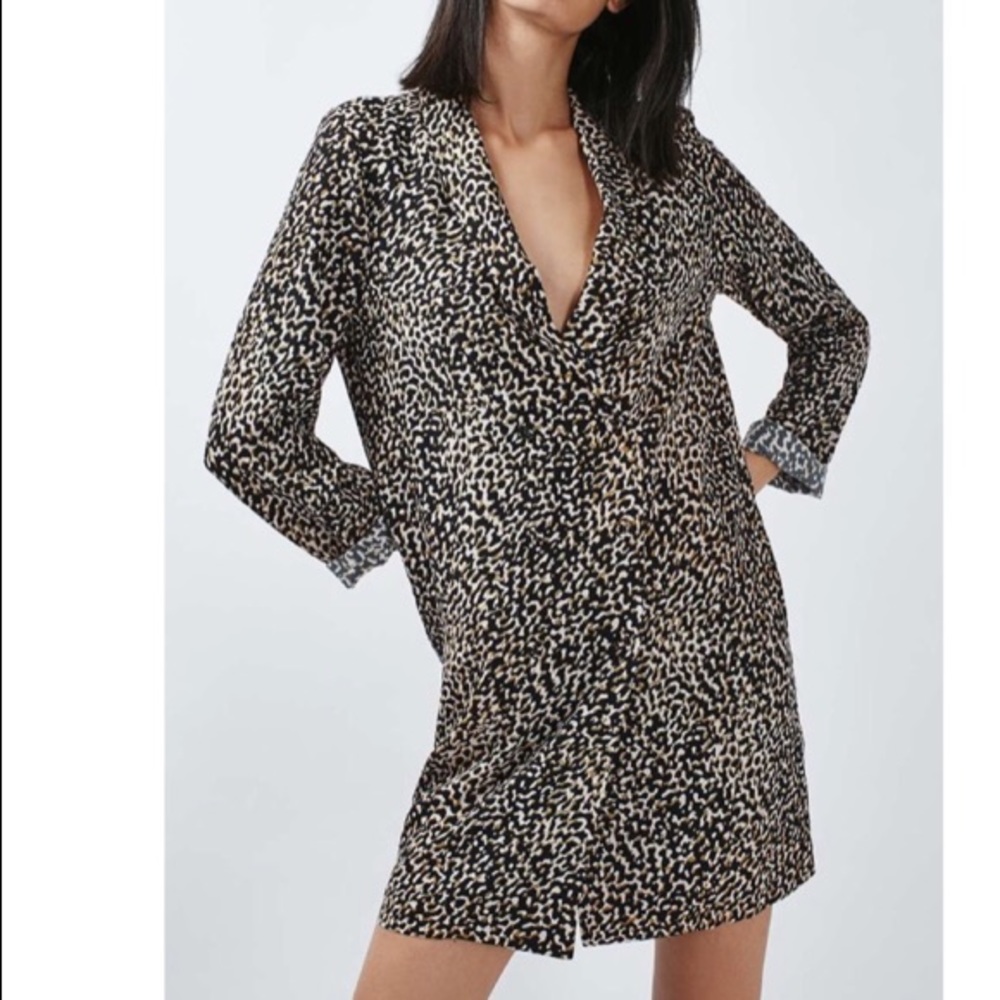 Topshop animal print blazer dress